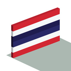 Thailand flag Vector Illustration with Flat Design, Clean Line Art, and Modern Minimalist AestheticArt.