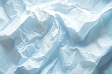 Obraz premium Abstract image of light blue crumpled fabric or paper with texture and folds.