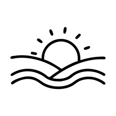 Sunset Over Dunes Desert Icon Design