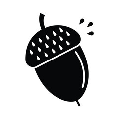 Acorn Nature Minimal Vector Silhouette