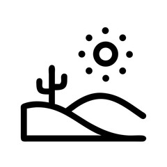 Desert with Sun Landscape Icon Design