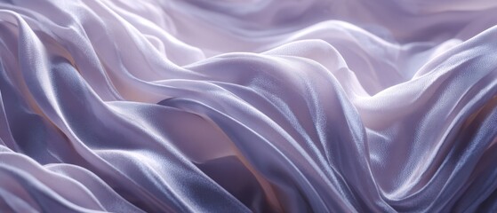 Obraz premium Lavender Gray & Seashell Pink Silk Waves with Liquid Mercury Reflections for Luxury Branding, Editorial Design