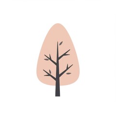Minimalist Pink and Gray Tree Illustration