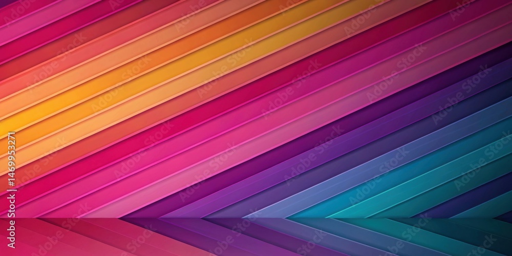Aufkleber Abstract Diagonal Lines in Vibrant Hues Creating a Dynamic and Colorful Composition with a Reflective Surface