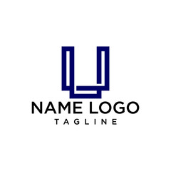 letter at monogram u line art modern logo