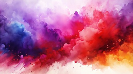 Fototapeta premium Vibrant Hues of a Dreamlike Watercolor Cloudscape, a Stunning Abstract Art Background for Design Projects