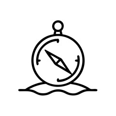 Compass on Sand Directional Icon Design