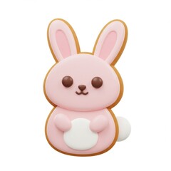 Pink Bunny Shaped Cookie Dessert