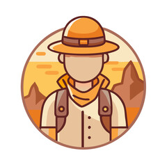 Desert Explorer Avatar Character Icon Design