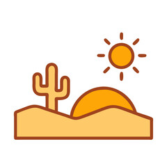 Desert Heatwave Scorching Sun Icon Design