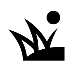 Desert Grass Field Landscape Icon Design