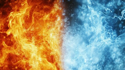 Obraz premium Fueling the competitive rivalry between blazing flames and icy embers