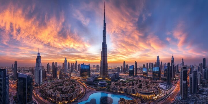 Dubai Skyline at Sunset