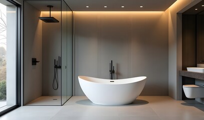 Luxury Bathroom with Modern Architectural Elements