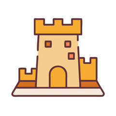 Sandstone Fortress Ancient Castle Icon Design