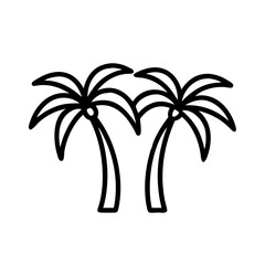 Obraz premium Twin Date Palms Tree Icon Design