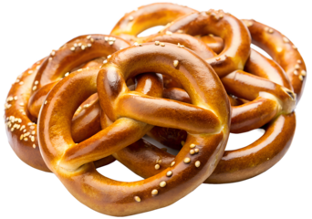pretzels isolated on white generative ai