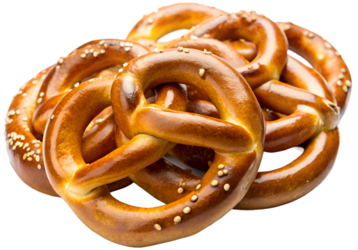 pretzels isolated on white generative ai - Powered by Adobe