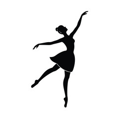 Dance Pirouette Ballet Vector Silhouette