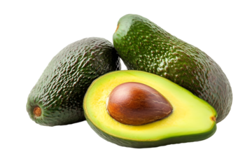 ripe avocado isolated on white