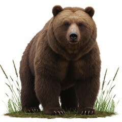 Fototapeta premium Brown Bear in Grassy Habitat