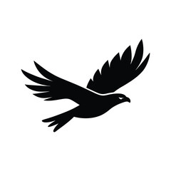 Diving Hawk Wildlife Vector Silhouette