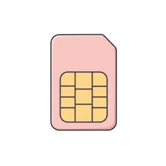 Pink SIM Card Mobile Phone Technology Icon