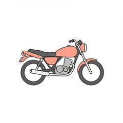 Fototapeta premium Orange Vintage Motorcycle Illustration