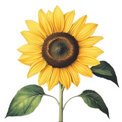 Obraz premium Sunflower botanical illustration isolated on white background