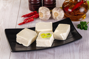 Greek traditional Feta cheese cubes
