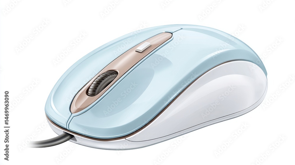 Poster a sleek, modern computer mouse designed for ergonomic use with a smooth surface and intuitive contro