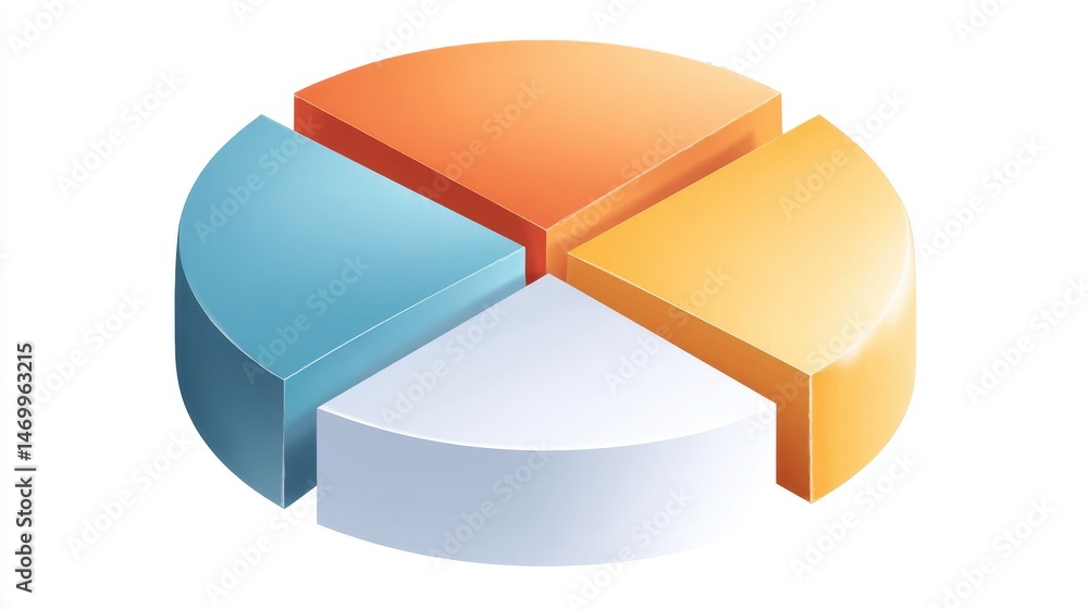 Poster colorful pie chart segments representing data distribution and analysis.