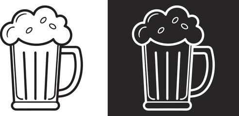 Beer mug icon vector art, Beer mug outline vector illustration