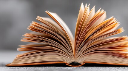 Fototapeta premium Open Book Pages Displaying Knowledge and Learning Close up View of a Book's Interior