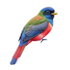 Obraz premium Colorful Bird Illustration with Red and Blue Feathers