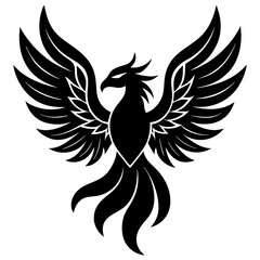 Obraz premium phoenix bird vector icon white background