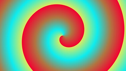 Vibrant spiral in red, yellow, and blue hues
