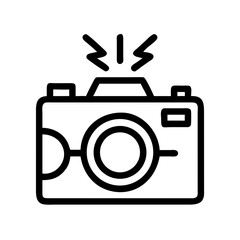 Camera with Flash Photography Icon Design