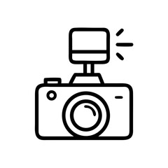 Camera with Flash Photography Icon Design