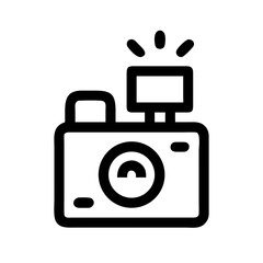 Camera with Flash Photography Icon Design