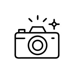 Camera with Flash Photography Icon Design