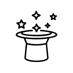 Magician Hat with Stars Magic Icon Design