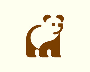 Obraz premium Bear logo icon with simple brown style perfect for branding