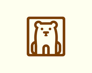 Bear logo icon in elegant brown color scheme perfect for branding