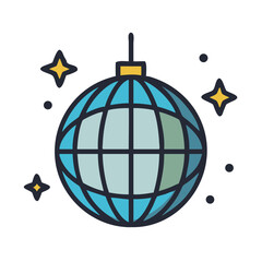 Disco Mirror Ball Dance Icon Design