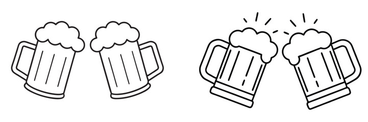 Beer mug icon vector art, Beer mug silhouette, Beer mug outline vector illustration