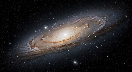 Spectacular galaxy view with swirling stars and interstellar dust cloud