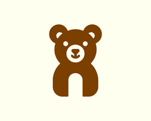 Bear logo icon in classic brown tone perfect for branding
