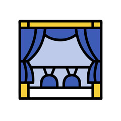 Movie Curtain Screen Theater Icon Design