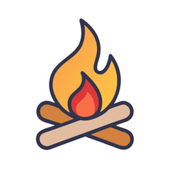 Campfire Bonfire Flames Outdoor Icon Design